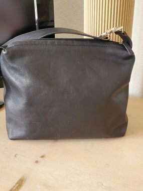 Vintage DOLCE & GABBANA DG Black Leather Shoulder Bag Tote